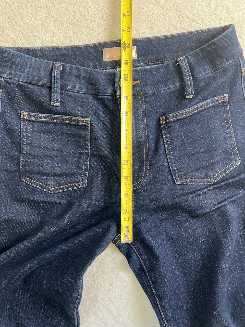 Kut from the Kloth Deep Indigo Charlotte Wide-Leg Jeans 4 Stretch - Picture 9 of 11